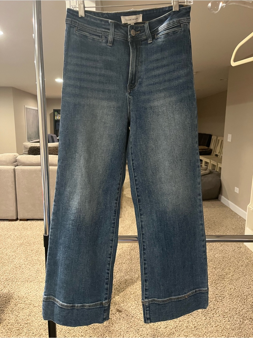 Risen Wide Leg Blue Jeans